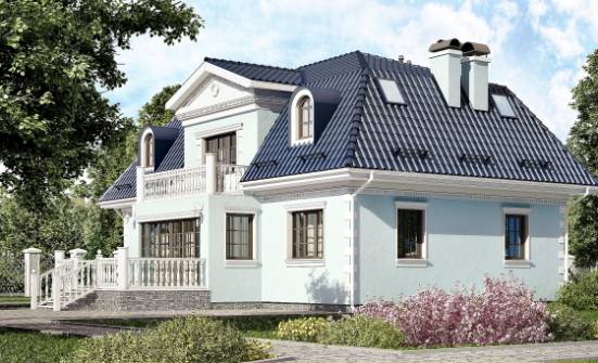 210-004-Л Проект двухэтажного дома с мансардным этажом, современный дом из керамзитобетонных блоков Севастополь | Проекты домов от House Expert