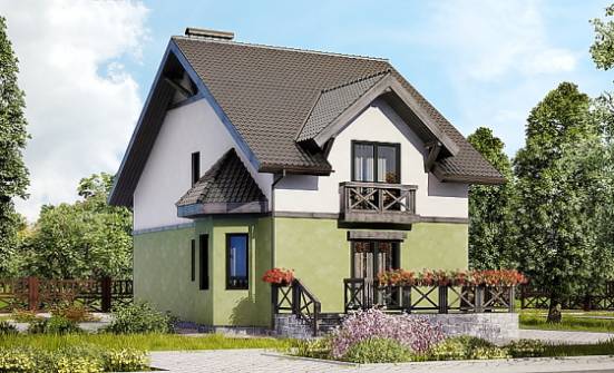 120-003-П Проект двухэтажного дома с мансардным этажом, бюджетный дом из газосиликатных блоков Севастополь | Проекты домов от House Expert