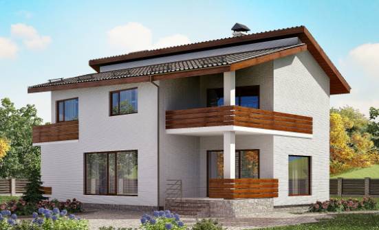 180-009-П Проект двухэтажного дома мансардой, средний домик из кирпича Севастополь | Проекты домов от House Expert