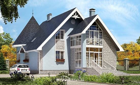 170-003-П Проект двухэтажного дома мансардой, экономичный домик из арболита Севастополь | Проекты домов от House Expert
