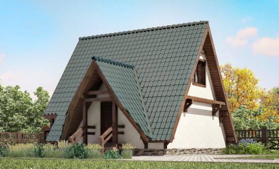 070-003-П Проект двухэтажного дома мансардой, миниатюрный коттедж из бревен Севастополь | Проекты домов от House Expert