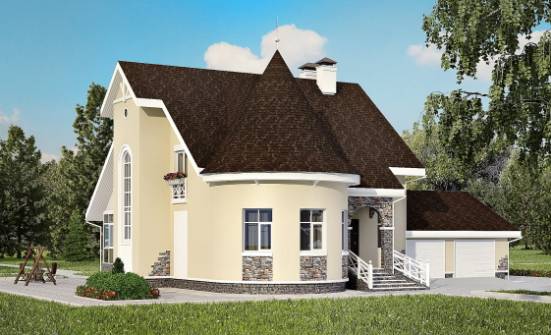 275-001-Л Проект двухэтажного дома мансардный этаж, гараж, классический дом из кирпича Севастополь | Проекты домов от House Expert