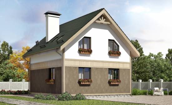 105-001-Л Проект двухэтажного дома с мансардным этажом, экономичный дом из поризованных блоков Севастополь | Проекты домов от House Expert