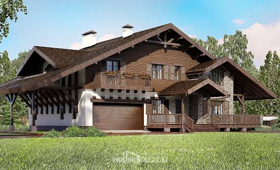 320-001-П Проект двухэтажного дома мансардный этаж и гаражом, огромный загородный дом из кирпича Севастополь | Проекты домов от House Expert