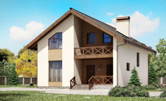 170-002-П Проект двухэтажного дома с мансардой, уютный домик из твинблока Севастополь | Проекты домов от House Expert