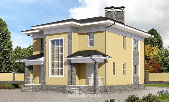 155-011-Л Проект двухэтажного дома, экономичный коттедж из поризованных блоков Севастополь | Проекты домов от House Expert