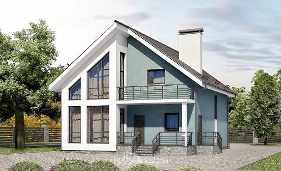 170-006-П Проект двухэтажного дома мансардный этаж, уютный домик из твинблока Севастополь | Проекты домов от House Expert