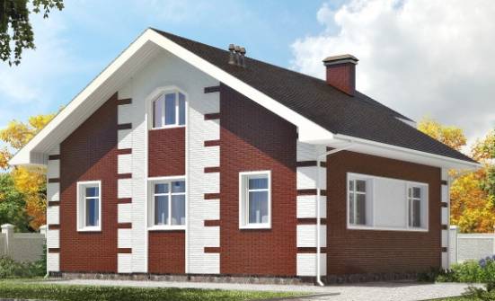 115-001-П Проект двухэтажного дома с мансардой, современный домик из твинблока Севастополь | Проекты домов от House Expert
