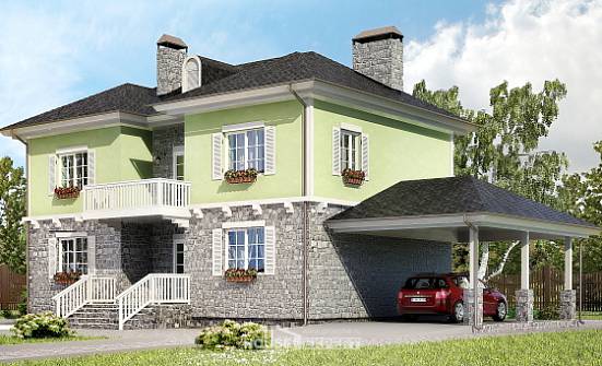 155-006-П Проект двухэтажного дома, гараж, недорогой домик из твинблока Севастополь | Проекты домов от House Expert