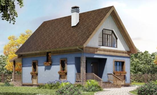 130-003-Л Проект двухэтажного дома с мансардой, недорогой дом из газосиликатных блоков Севастополь | Проекты домов от House Expert