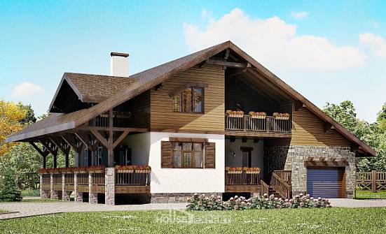 220-005-П Проект двухэтажного дома с мансардой и гаражом, современный загородный дом из кирпича Севастополь | Проекты домов от House Expert
