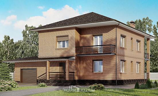 245-003-Л Проект двухэтажного дома, гараж, классический дом из кирпича Севастополь | Проекты домов от House Expert