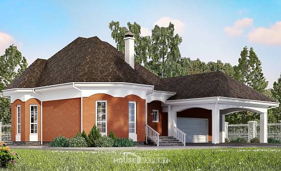 180-007-П Проект двухэтажного дома мансардой и гаражом, современный загородный дом из блока Севастополь | Проекты домов от House Expert