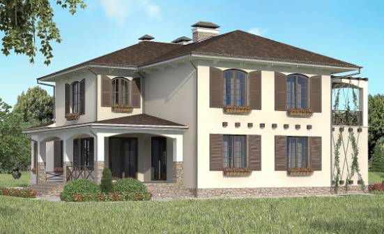 285-002-П Проект двухэтажного дома и гаражом, большой загородный дом из кирпича Севастополь | Проекты домов от House Expert