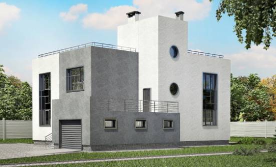 255-001-П Проект двухэтажного дома и гаражом, уютный дом из пеноблока Севастополь | Проекты домов от House Expert