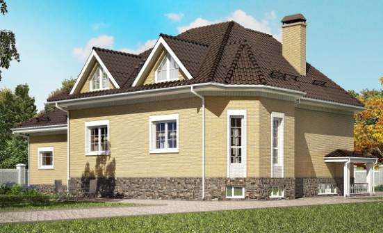 400-001-П Проект трехэтажного дома с мансардным этажом и гаражом, уютный домик из газобетона Севастополь | Проекты домов от House Expert