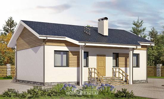080-004-П Проект одноэтажного дома, уютный дом из блока Севастополь | Проекты домов от House Expert