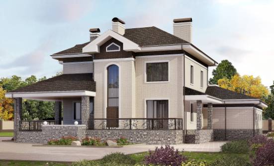 365-001-Л Проект трехэтажного дома, гараж, современный дом из кирпича Севастополь | Проекты домов от House Expert