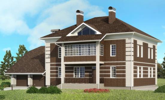 505-002-Л Проект трехэтажного дома и гаражом, просторный домик из кирпича Севастополь | Проекты домов от House Expert