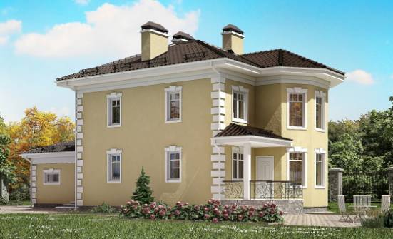 150-006-Л Проект двухэтажного дома, гараж, простой дом из бризолита Севастополь | Проекты домов от House Expert