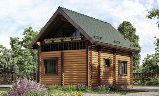 080-003-П Проект двухэтажного дома мансардный этаж, скромный загородный дом из дерева Севастополь | Проекты домов от House Expert