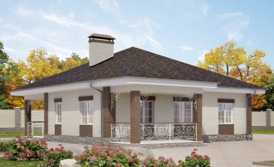 100-004-Л Проект одноэтажного дома, классический домик из газосиликатных блоков Севастополь | Проекты одноэтажных домов от House Expert