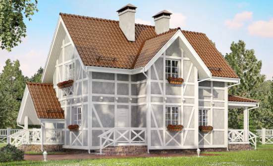 160-003-Л Проект двухэтажного дома с мансардным этажом, скромный коттедж из арболита Севастополь | Проекты домов от House Expert