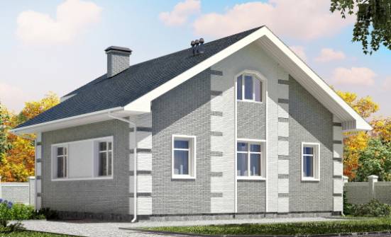 115-001-Л Проект двухэтажного дома мансардный этаж, небольшой домик из твинблока Севастополь | Проекты домов от House Expert