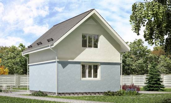 095-002-П Проект двухэтажного дома с мансардным этажом, простой коттедж из газосиликатных блоков Севастополь | Проекты домов от House Expert