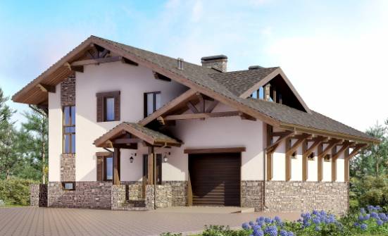 305-002-Л Проект трехэтажного дома мансардой, просторный домик из кирпича Севастополь | Проекты домов от House Expert