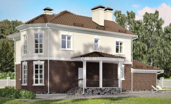 190-002-Л Проект двухэтажного дома и гаражом, красивый дом из газосиликатных блоков Севастополь | Проекты домов от House Expert