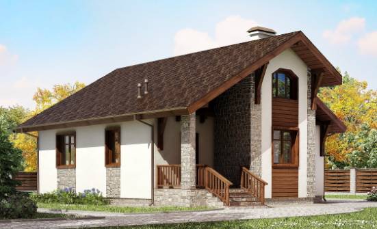 080-002-Л Проект одноэтажного дома, скромный домик из блока Севастополь | Проекты домов от House Expert