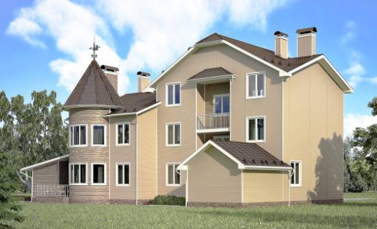 555-001-Л Проект трехэтажного дома с мансардой и гаражом, уютный загородный дом из блока Севастополь | Проекты домов от House Expert