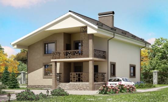 210-003-П Проект двухэтажного дома мансардой, просторный коттедж из пеноблока Севастополь | Проекты домов от House Expert