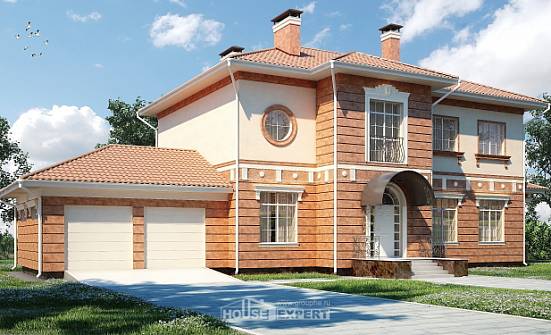 285-001-Л Проект двухэтажного дома, гараж, красивый загородный дом из кирпича Севастополь | Проекты домов от House Expert