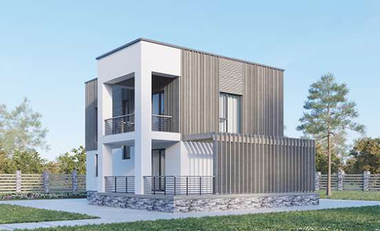 150-017-П Проект двухэтажного дома, экономичный дом из твинблока Севастополь | Проекты домов от House Expert