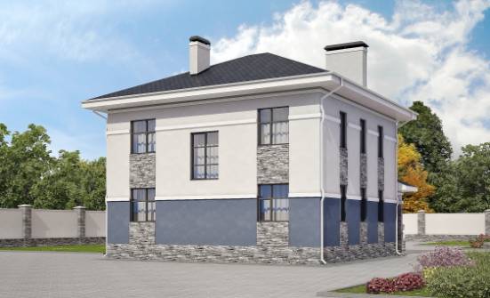 150-014-Л Проект двухэтажного дома, доступный загородный дом из блока Севастополь | Проекты домов от House Expert