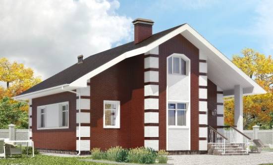 115-001-П Проект двухэтажного дома с мансардой, современный домик из твинблока Севастополь | Проекты домов от House Expert