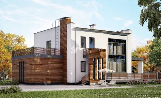 220-003-П Проект двухэтажного дома и гаражом, уютный дом из керамзитобетонных блоков Севастополь | Проекты домов от House Expert