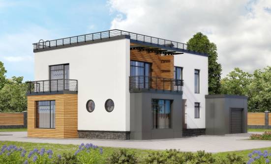 260-002-П Проект двухэтажного дома, гараж, современный дом из блока Севастополь | Проекты домов от House Expert