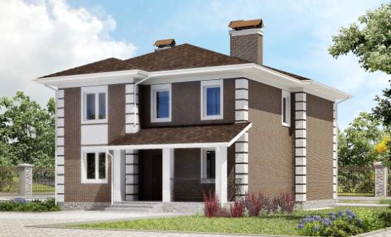 185-002-П Проект двухэтажного дома, современный загородный дом из бризолита Севастополь | Проекты домов от House Expert