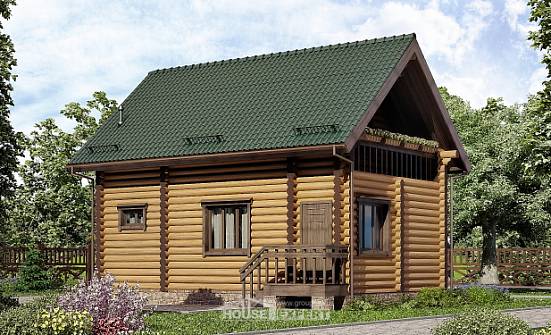 080-003-П Проект двухэтажного дома мансардный этаж, скромный загородный дом из дерева Севастополь | Проекты домов от House Expert