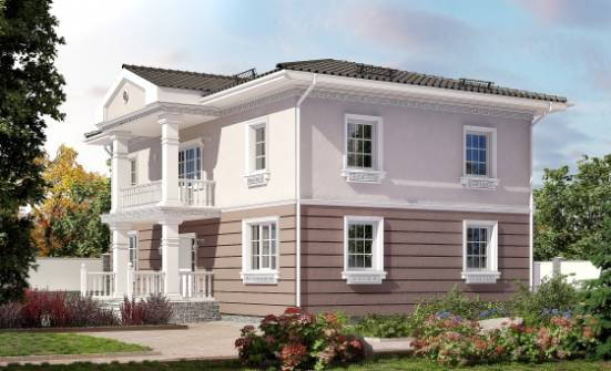 210-005-П Проект двухэтажного дома, классический загородный дом из газобетона Севастополь | Проекты домов от House Expert