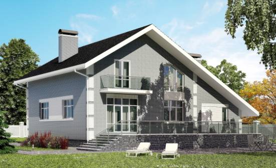 190-006-Л Проект двухэтажного дома с мансардой и гаражом, красивый домик из твинблока Севастополь | Проекты домов от House Expert