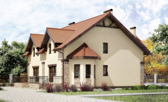 240-001-П Проект двухэтажного дома мансардой, просторный коттедж из блока Севастополь | Проекты домов от House Expert