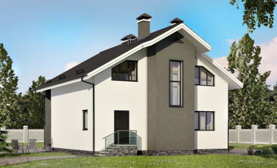 150-005-Л Проект двухэтажного дома с мансардой, классический дом из блока Севастополь | Проекты домов от House Expert