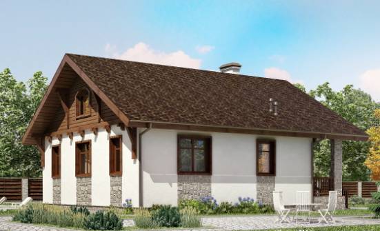 080-002-Л Проект одноэтажного дома, скромный домик из блока Севастополь | Проекты домов от House Expert