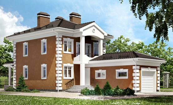 150-006-П Проект двухэтажного дома и гаражом, бюджетный домик из газосиликатных блоков Севастополь | Проекты домов от House Expert