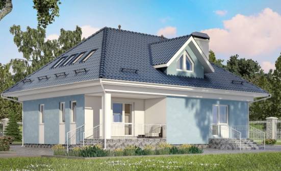 200-002-П Проект двухэтажного дома мансардой, классический домик из твинблока Севастополь | Проекты домов от House Expert