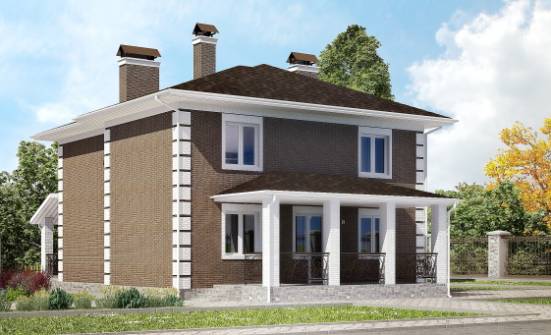 185-002-П Проект двухэтажного дома, современный загородный дом из бризолита Севастополь | Проекты домов от House Expert